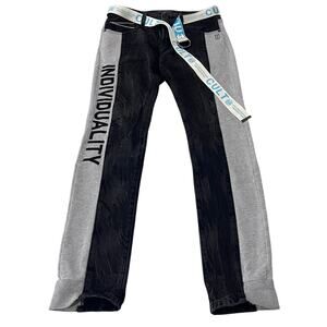 CULT OF INDIVIDUALITY Rocker Slim Jeans Mens 31x33 Black Grey Sweatpant Hybrid